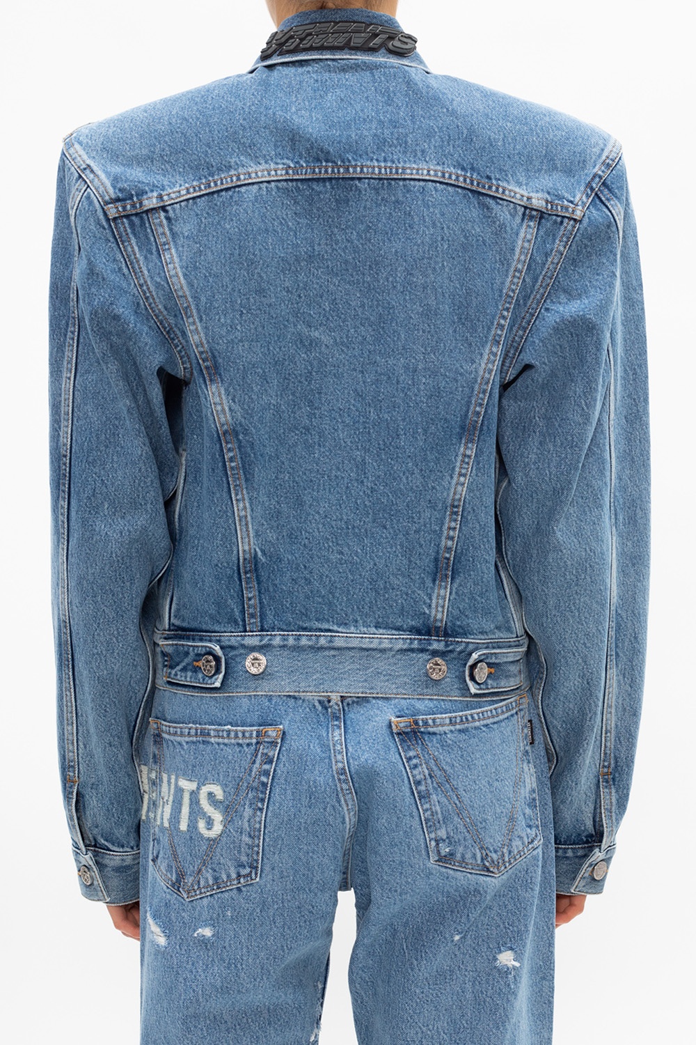 Light blue Distressed denim jacket VETEMENTS - Vitkac TW